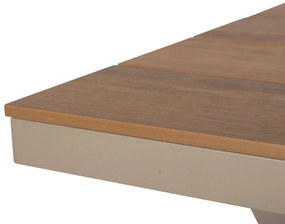 ΤΡΑΠΕΖΙ ΑΛΟΥΜΙΝΙΟΥ ΟΡΘΟΓΩΝΙΟ TAWNEE  ΣΑΜΠΑΝΙ-POLYWOOD ΦΥΣΙΚΟ 219,5x89,5x73Υ