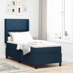vidaXL Κρεβάτι με ελατήρια με στρώμα Μπλε 80 x 200 cm ύφασμα