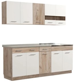 Έτοιμη Σύνθεση Κουζίνα Dalila 200 Γκρί Δρύς - Λευκό 200x51,5x206,5 εκ. 200x51.5x206.5 εκ.