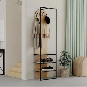 Έπιπλο εισόδου Archy Megapap χρώμα sapphire oak 53x31,7x180εκ.
