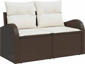 vidaXL Σετ Καναπέ Κήπου με μαξιλάρι 8 pcs Καφέ Πολυ ράταν