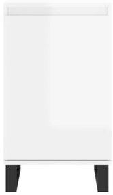 Συρταριέρα Γυαλιστερή Λευκή 40 x 35 x 70 εκ. από Επεξεργ. Ξύλο - Γκρι