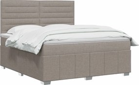 vidaXL Κρεβάτι box spring με στρώμα Taupe 140 x 190 cm Ύφασμα