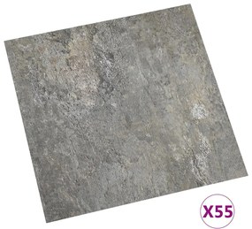 vidaXL Δάπεδο Αυτοκόλλητο Γκρι 55 τεμ. 5,11 μ² από PVC