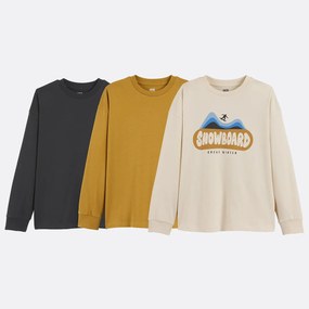 Σετ 3 μακρυμάνικα T-shirts με τύπωμα