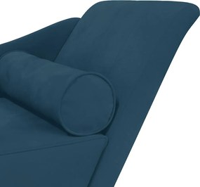 vidaXL Ανάκλιντρο Μπλε Υφασμάτινο με Βελούδινο