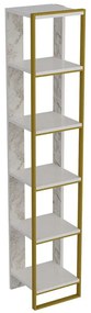 Ραφιέρα Δαπέδου Polka 875ZNA3651 32,2x31,3x178,5cm Marble Effect White-Gold