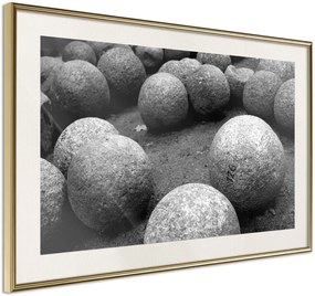 Αφίσα - Stone Spheres - 30x20 - Χρυσό - Με πασπαρτού