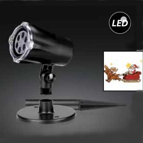 Fos Me Προτζέκτορας LED 2x3W Με Έλκηθρο Άϊ Βασίλη Και 2 Ταράνδους IP44 Ρεύματος 27-00926