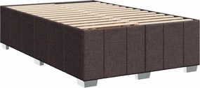 vidaXL Κρεβάτι Boxspring με Στρώμα Σκούρο Καφέ 120x190 εκ Υφασμάτινο
