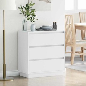 vidaXL Κομοδίνο με συρτάρι Λευκό 71 x 34,5 x 75 εκ. Επεξεργασμένο ξύλο