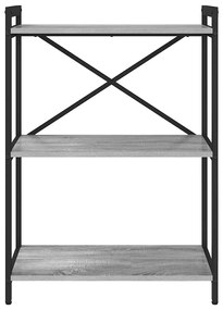 vidaXL Ράφι Βιβλίων Γκρι sonoma 60 x 30 x 85 cm Επεξεργασμένο ξύλο