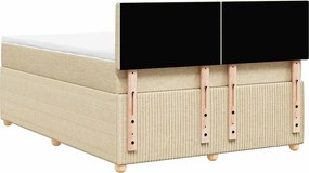 vidaXL Κρεβάτι Boxspring με Στρώμα Κρεμ 140x190 εκ. Υφασμάτινο