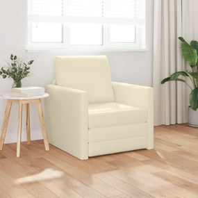 vidaXL Πολυθρόνα Δαπέδου 2 σε 1 Κρεμ 74x77x81 εκ. Τεχνητό Δέρμα