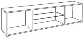 Έπιπλο Τηλεόρασης Rex Λευκό - Λευκή Λάκα 170x41x41 εκ.