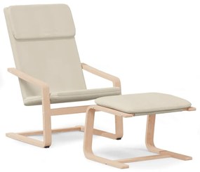 vidaXL Πολυθρόνα Relax Κρεμ Υφασμάτινη με Υποπόδιο