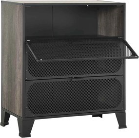 vidaXL Ντουλάπι Αποθήκευσης Γκρι 72 x 36 x 82 εκ. Μέταλλο / MDF
