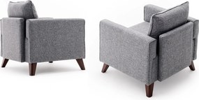 Πολυθρόνα Γκρι BELLA 81x82x85