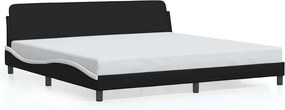 vidaXL Πλαίσιο Κρεβατιού Dover Μαύρο/Λευκό 200x200εκ.Συνθ. Δέρμα