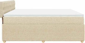 vidaXL Κρεβάτι Boxspring με Στρώμα Κρεμ 200x200 εκ. Υφασμάτινο