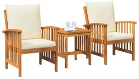 vidaXL Σετ Καναπέ Κήπου 3 pcs Φυσικό Λάδι Στερεό Ξύλο Ακακίας