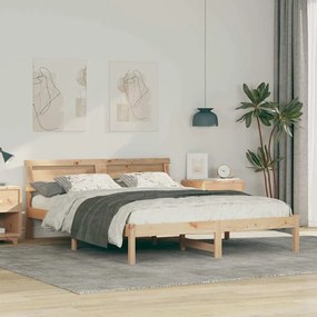 vidaXL Σκελετός Κρεβατιού Καφέ 160 x 200 cm Μασίφ ξύλο πεύκου