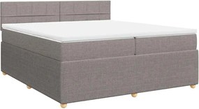 vidaXL Κρεβάτι Boxspring με Στρώμα Taupe 200x200 εκ. Υφασμάτινο