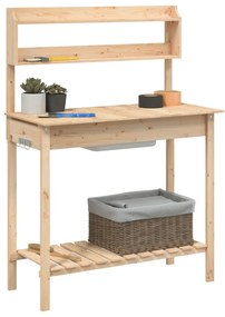 vidaXL Τραπέζι για Γλάστρες+Νεροχύτης 147,5x44x139,5 εκ Μασίφ Ελάτη