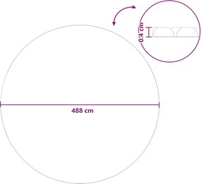 vidaXL Ηλιακή Κάλυψη Πισίνας Βαρέως Τύπου Ø 488 εκ 200 μμ Γύρος PE