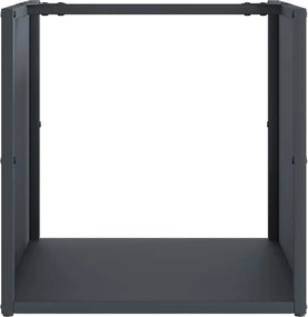 vidaXL Ράφι Καυσόξυλων Ανθρακί 40x40x40 εκ. Χάλυβας ψυχρής έλασης