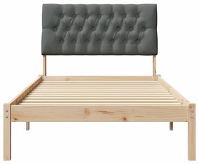 vidaXL Σκελετός Κρεβατιού με Επενδεδυμένο Κεφαλάρι Καφέ 100 x 200 cm