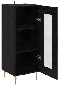 vidaXL Πλαϊνό γραφείο Μαύρη δρυς 34 x 34.5 x 90 εκ Επεξεργασμένο ξύλο