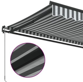 vidaXL Τέντα Πτυσσόμενη Χειροκίνητη Ανθρακί / Λευκή 400x350 εκ.