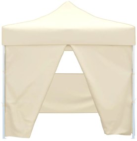 vidaXL Τέντα Πτυσσόμενη με 4 Πλευρικά Τοιχώματα Κρεμ 3 x 3 μ.