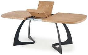 VELDON extension table, color: top - natural oak, legs - black DIOMMI V-CH-VELDON-ST