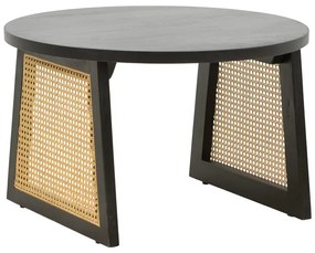Τραπέζι Tamarind  ξύλο mango-φυσικό rattan σε μαύρη απόχρωση Φ65x40εκ