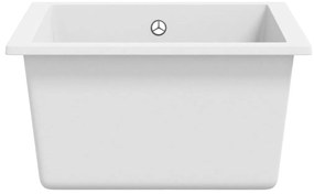 vidaXL Νεροχύτης με Οπή Υπερχείλισης Λευκός Γρανιτένιος