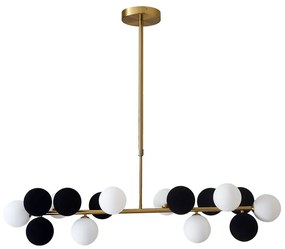 Φωτιστικό Οροφής Κρεμαστό 01462 8xG9 150x120cm Gold-Black-White Luma