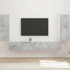 vidaXL Επιτοίχιο 4 pcs Σκυρόδεμα Γκρι