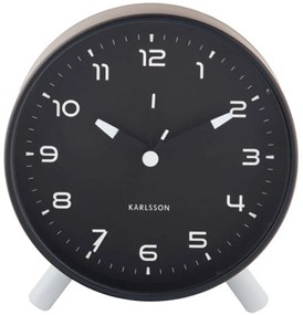 Ρολόι Επιτραπέζιο - Ξυπνητήρι Orgullo KA6029BK 11x5x12cm Black Karlsson Μέταλλο