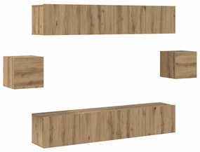 vidaXL Σετ επίπλου τηλεόρασης 6 pcs Παλιό Τεχνίτη 80 x 30 x 30 εκ