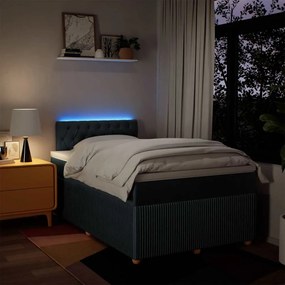 vidaXL Κρεβάτι Boxspring με Στρώμα Μπλε 120x190 εκ. Υφασμάτινο