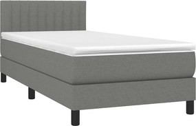 vidaXL Κρεβάτι Boxspring με Στρώμα Σκούρο Γκρι 80x200 εκ. Υφασμάτινο