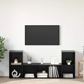vidaXL Σετ επίπλου τηλεόρασης 3 pcs Μαύρο Επεξεργασμένο Ξύλο