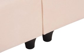 Επενδυμένο Κρεβάτι NESTOR Διπλό Βελούδο Μπέζ 160x200 εκ. 168x205x125 εκ.