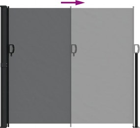vidaXL Σκίαστρο Πλαϊνό Συρόμενο Μαύρο 180 x 600 εκ.
