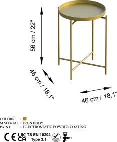 Τραπεζάκι Σαλονιού Χρυσό SHB 46x46x56