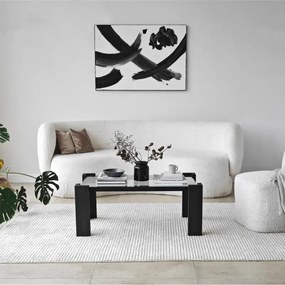 Stewehome Μασίφ τραπεζάκι σαλονιού ορθογώνιο μοντέρνο Γκρι 91x58 cm