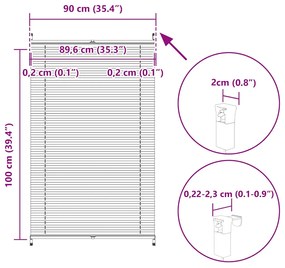 Πλισέ στόρι σκίασης 90x100cm Λευκό 240605
