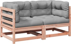 vidaXL Καναπές Κήπου Σετ 2 Τεμ. Μασίφ Ψευδοτσούγκα Ελάτης Μαξιλάρια